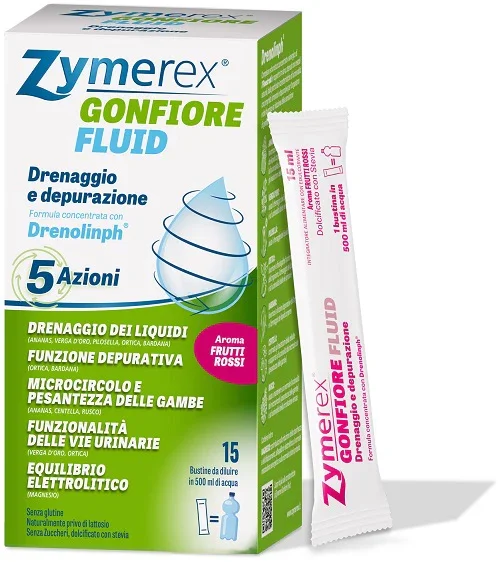 ZYMEREX GONFIORE FLUID FRUTTI ROSSI 15 BUSTINE