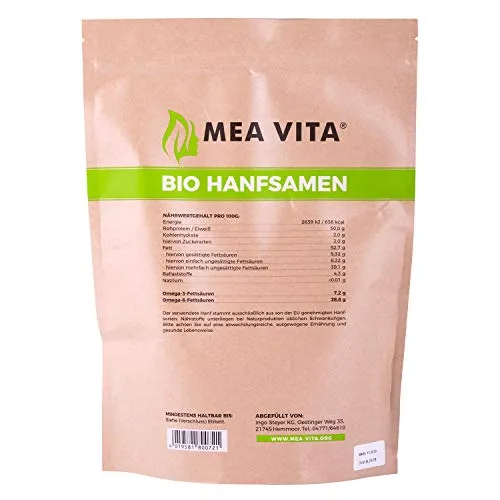 MeaVita 11464 Semi di Canapa Organici Meavita, Pelati, Confezione da 2 (2 X...