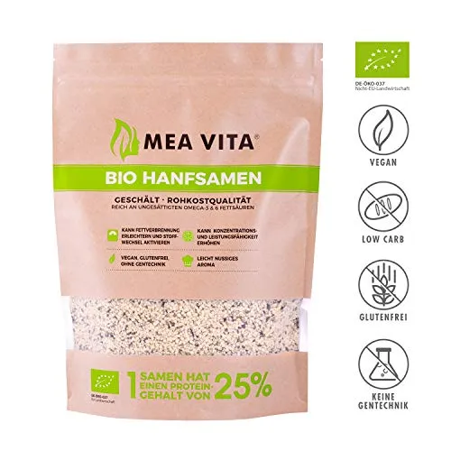 MeaVita 11464 Semi di Canapa Organici Meavita, Pelati, Confezione da 2 (2 X...