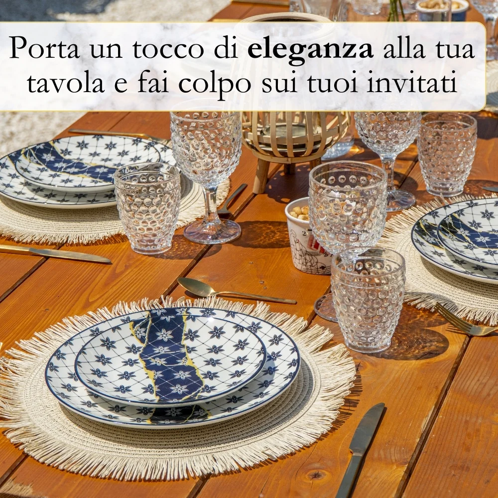 Servizio Piatti 6 Persone Porcellana - Black & White| L’Eleganza che trasforma la tua tavola