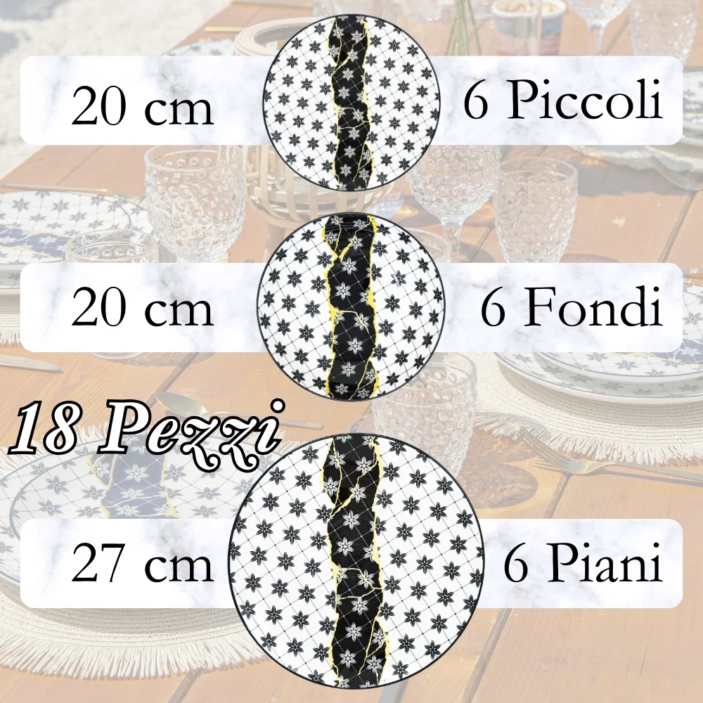 Servizio Piatti 6 Persone Porcellana - Yamasa | Eleganza e Design Raffinato