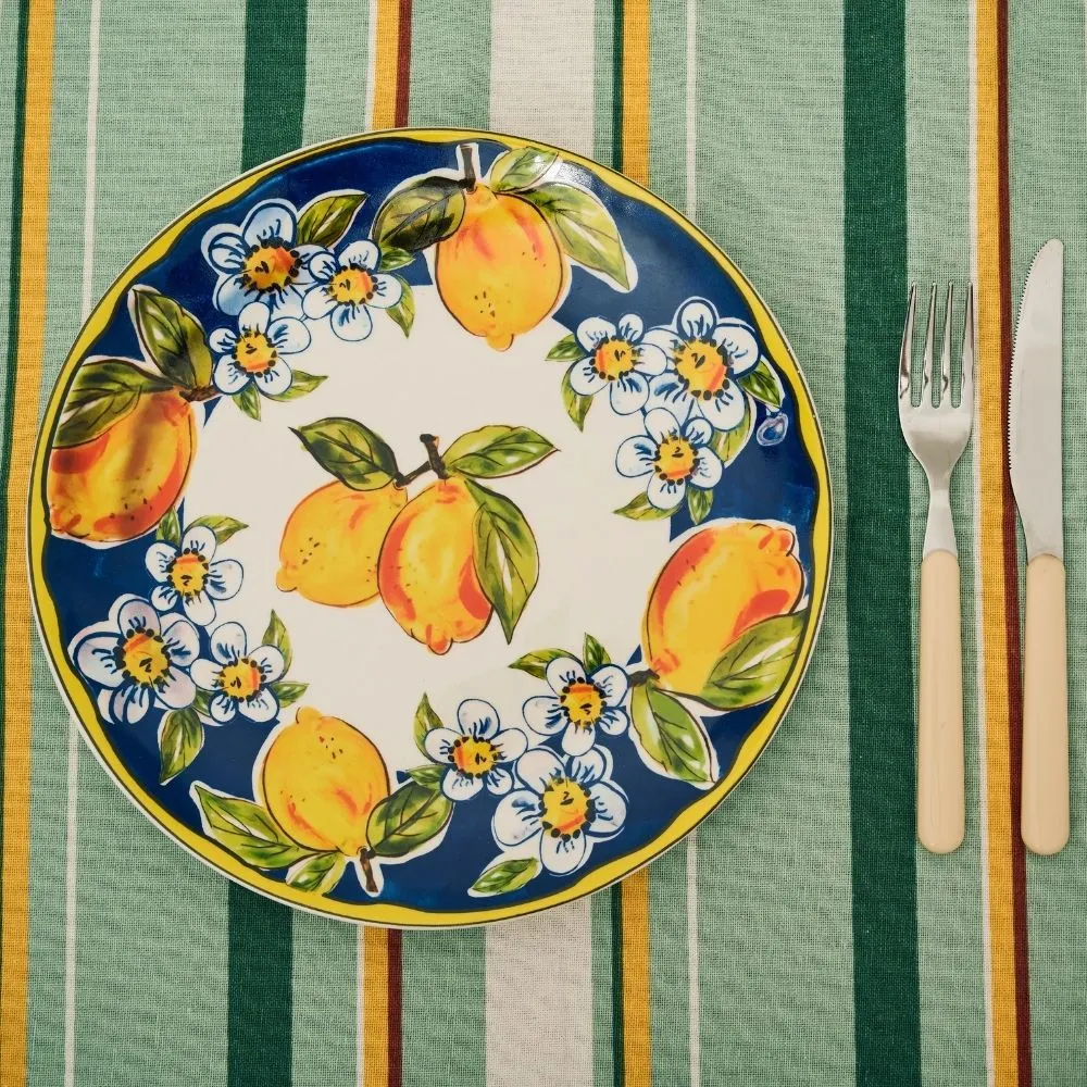 Servizio Piatti Porcellana 6 Persone - Set Piatti 18 Pezzi - Amalfi