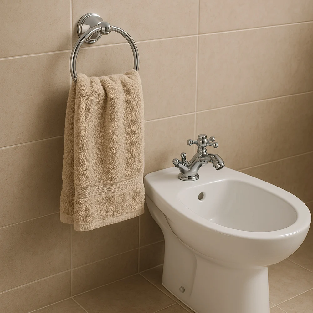 Set completo di 6 accessori acciaio cromato e vetro satinato