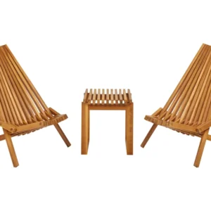 Acacia Wood Bistro Set BELLANO | Completo di Accessori