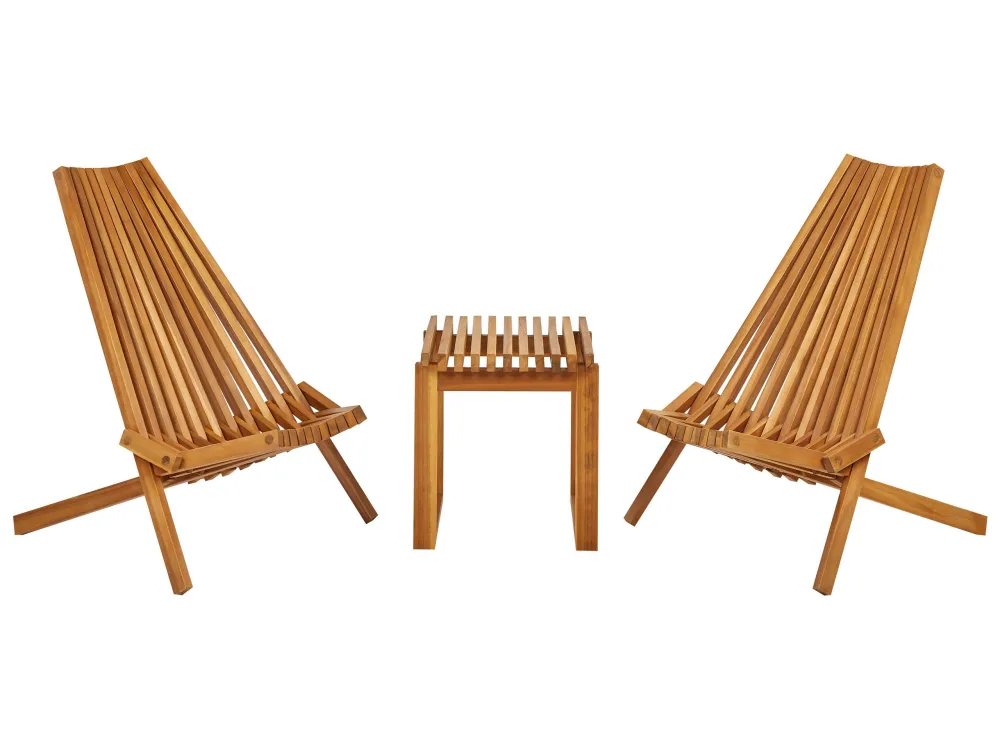 Acacia Wood Bistro Set BELLANO | Completo di Accessori