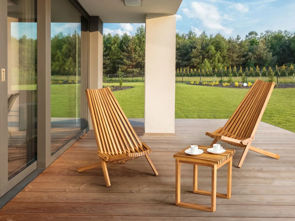 Acacia Wood Bistro Set BELLANO | Completo di Accessori