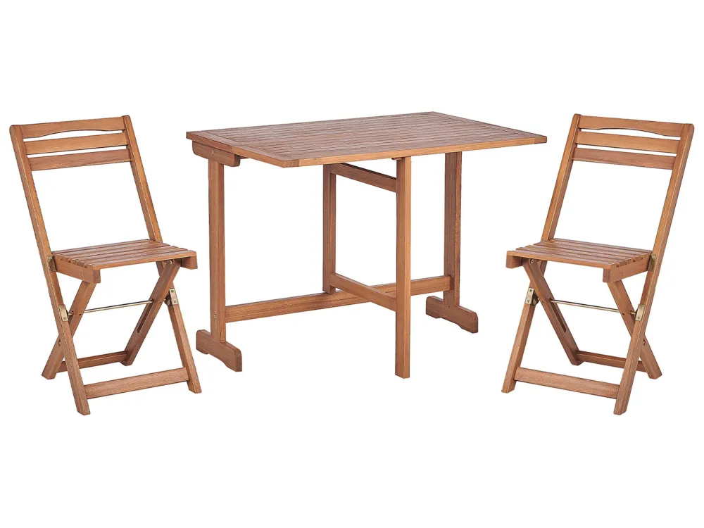 Acacia Wood Garden Bistro Set LENOLA con Cuscini Inclusi