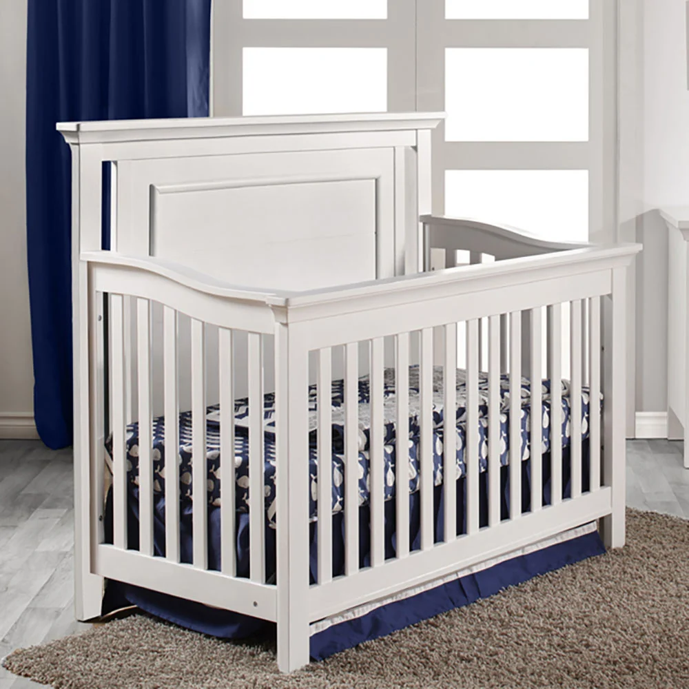 Fawn Baby Yosemite 2 Piece Nursery Set - Flat Top Crib and Chifferobe Antico White con 4 Sedie e Tavolo