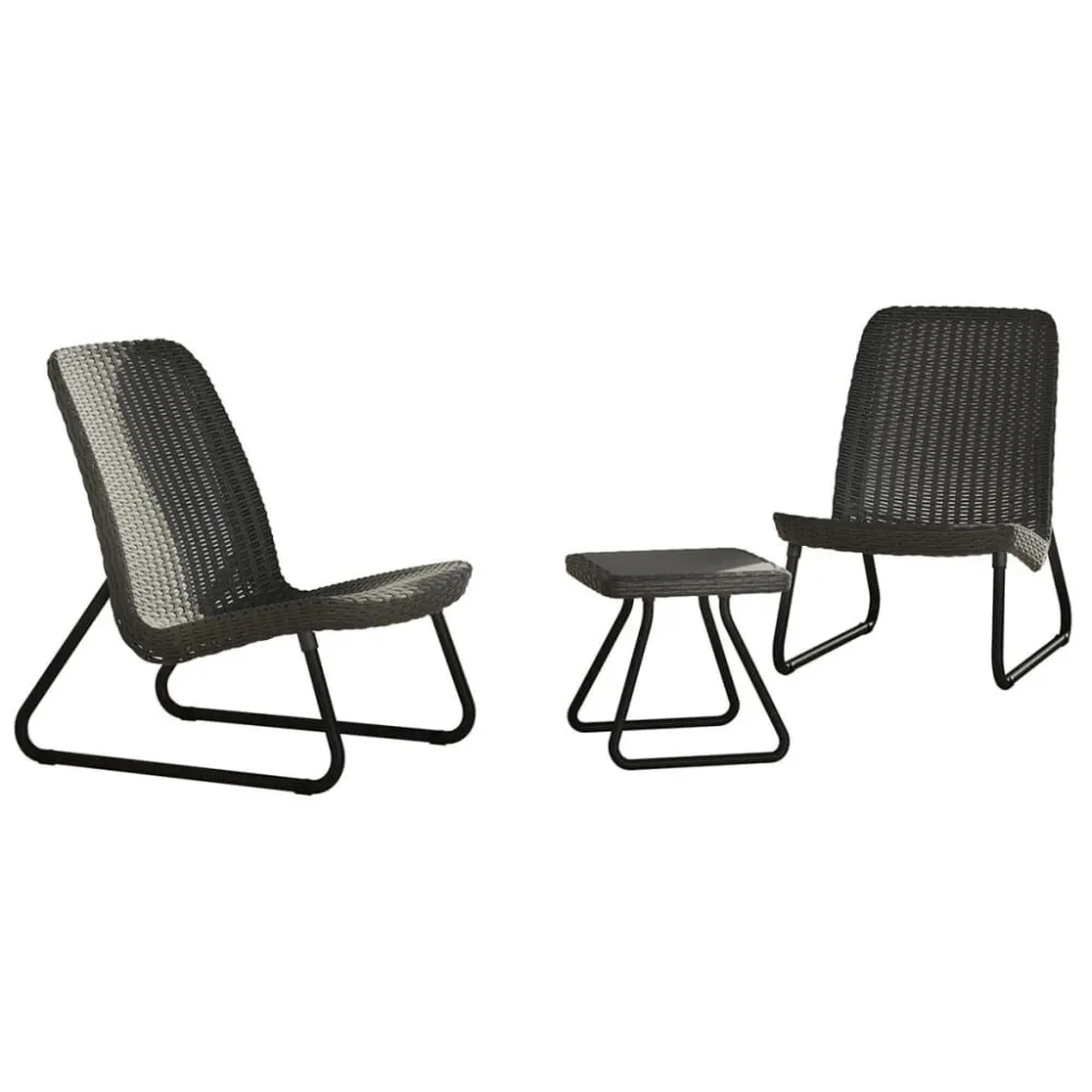 Keter Set Mobili da Patio 3 pz Rio Grafite con Tavolo Allungabile