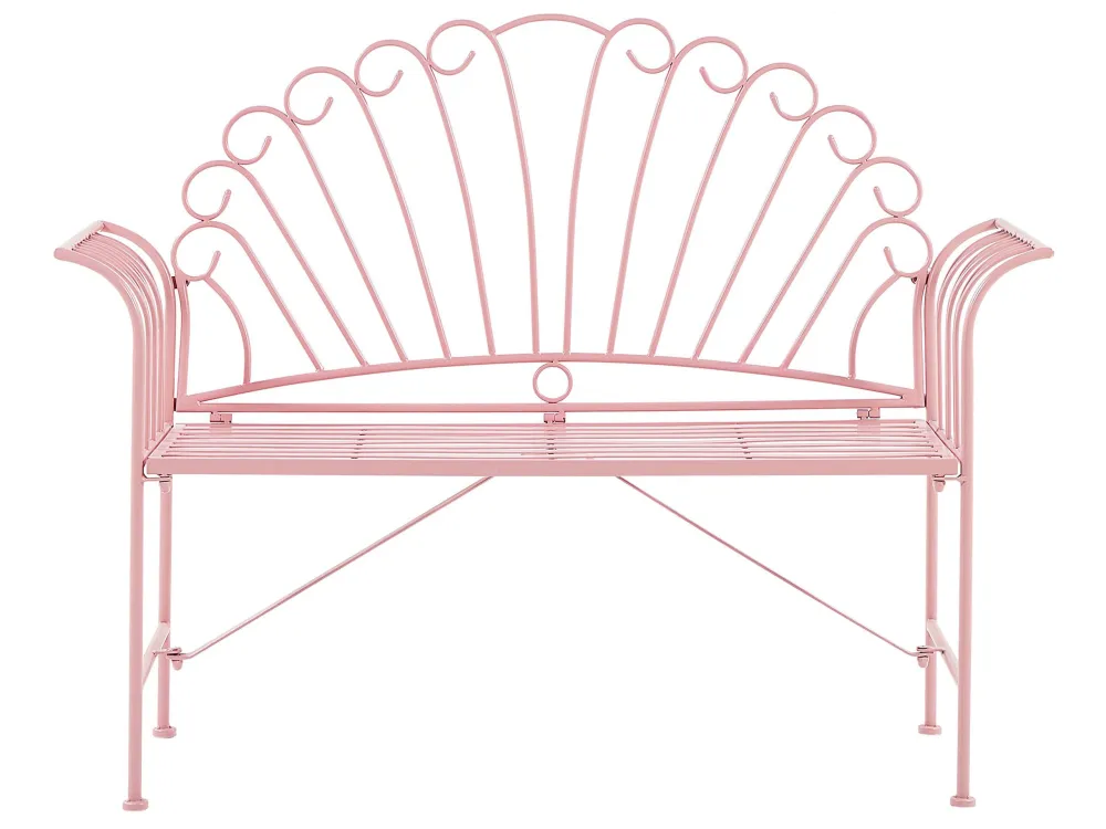 Metal Garden Bench Set Pink CAVINIA