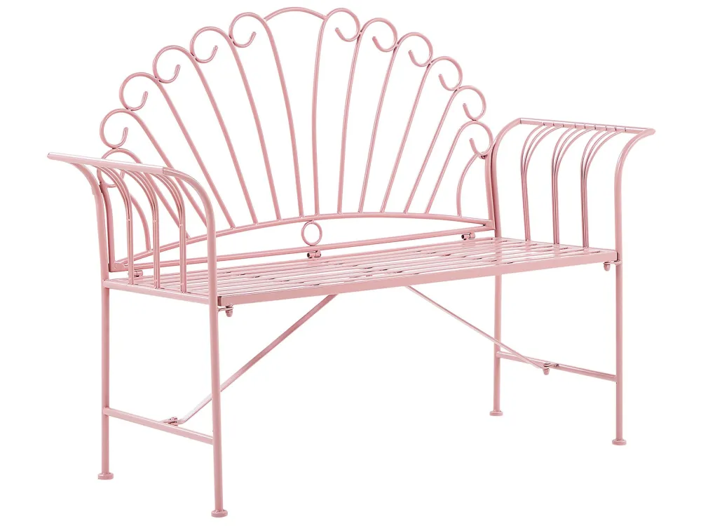 Metal Garden Bench Set Pink CAVINIA