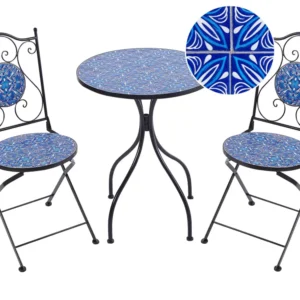 Metal Garden Bistro Set Black CIGLIANO