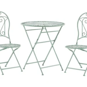 Metal Garden Bistro Set Green TRENTO