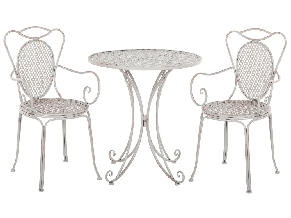 Metal Garden Bistro Set Grey CILENTO