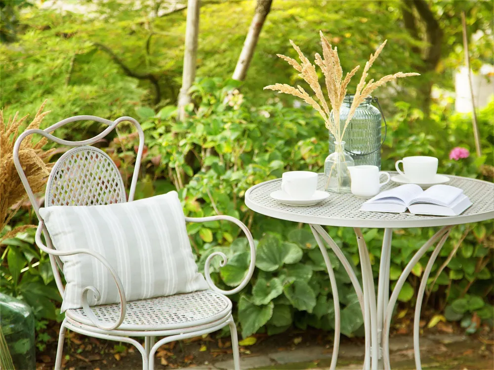 Metal Garden Bistro Set Grey CILENTO