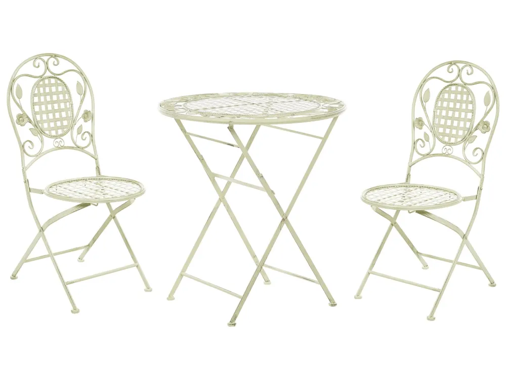 Metal Garden Bistro Set Light Green BIVIO