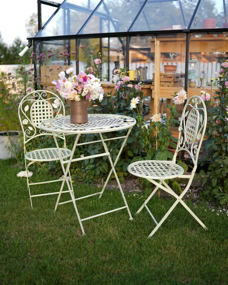 Metal Garden Bistro Set Light Green BIVIO