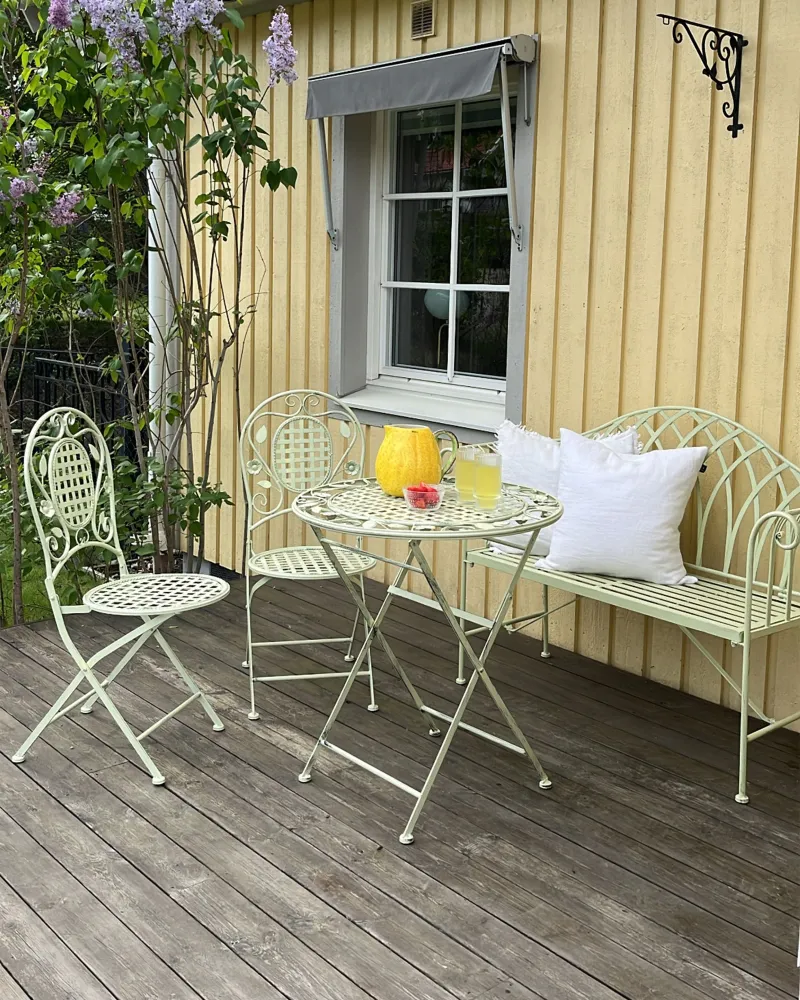 Metal Garden Bistro Set Light Green BIVIO