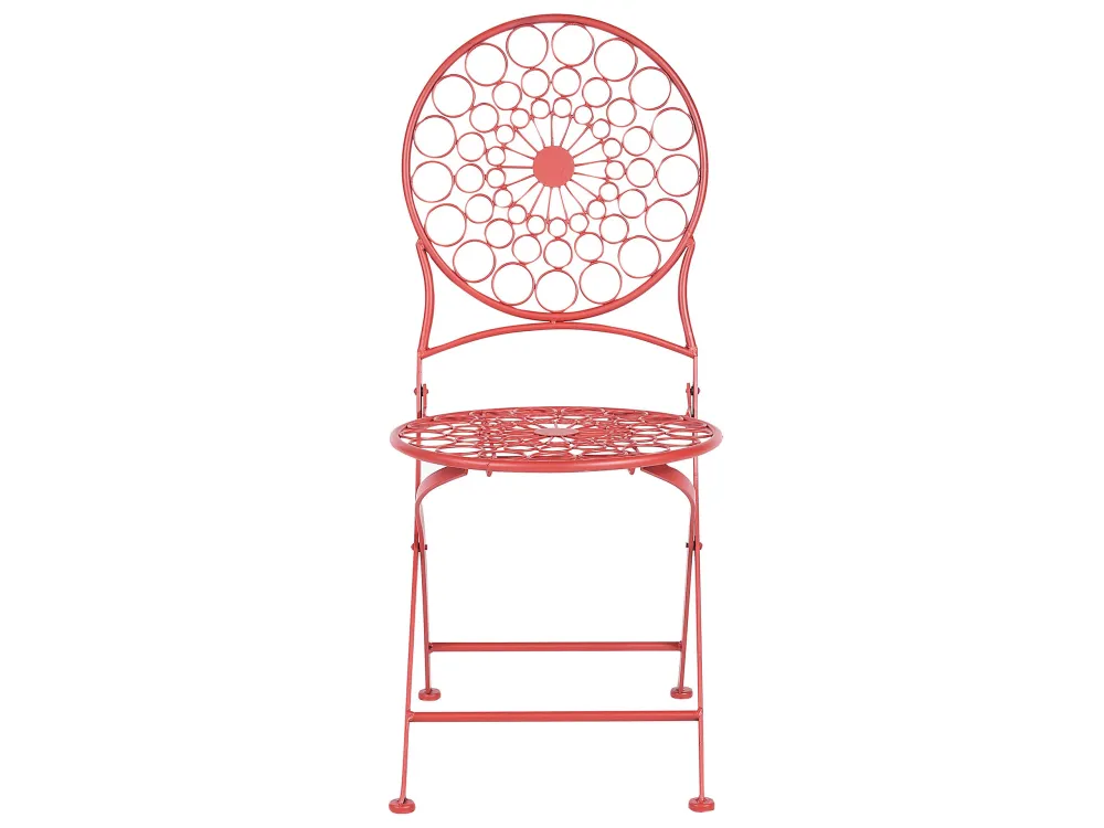 Metal Garden Bistro Set Red SCARIO