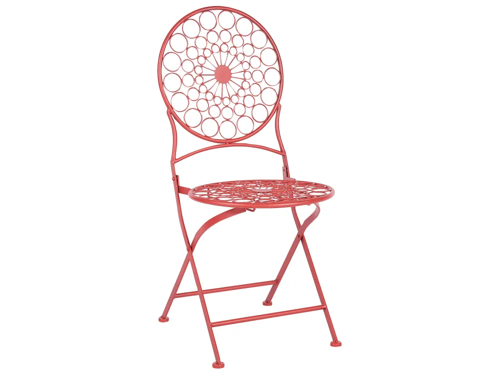 Metal Garden Bistro Set Red SCARIO