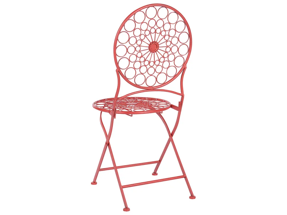 Metal Garden Bistro Set Red SCARIO