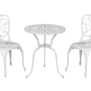 Metal Garden Bistro Set White TRIORA/DASCIO
