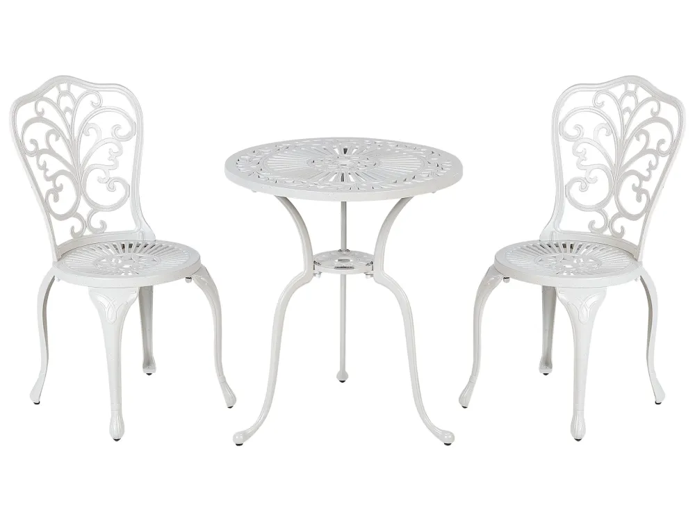 Metal Garden Bistro Set White TRIORA/DASCIO