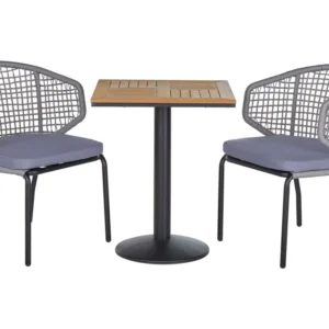 Mobili da Esterno Alluminio Set bistro 2 posti metallo grigio PALMI