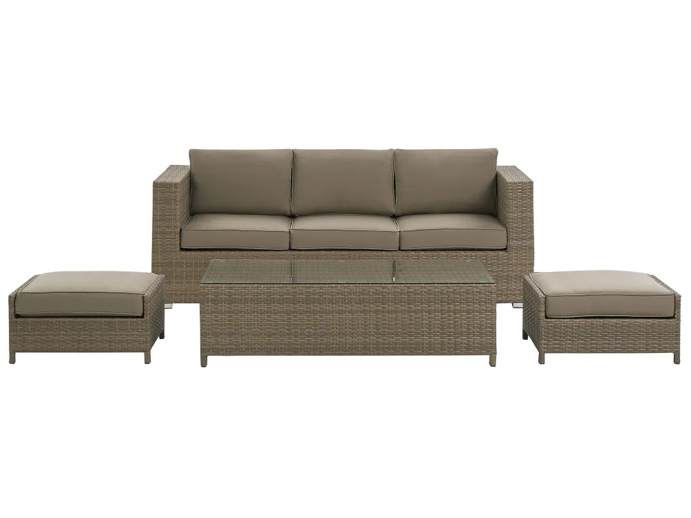Mobili da Esterno Alluminio Set da giardino BELLUNO Rattan sintetico Marrone