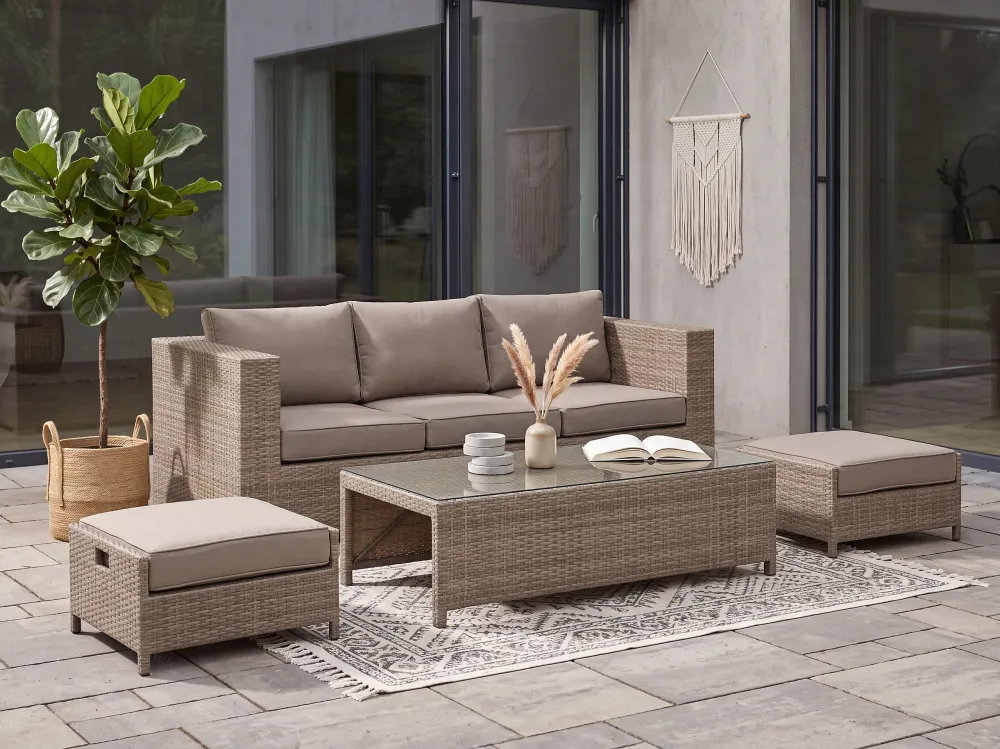 Mobili da Esterno Alluminio Set da giardino BELLUNO Rattan sintetico Marrone