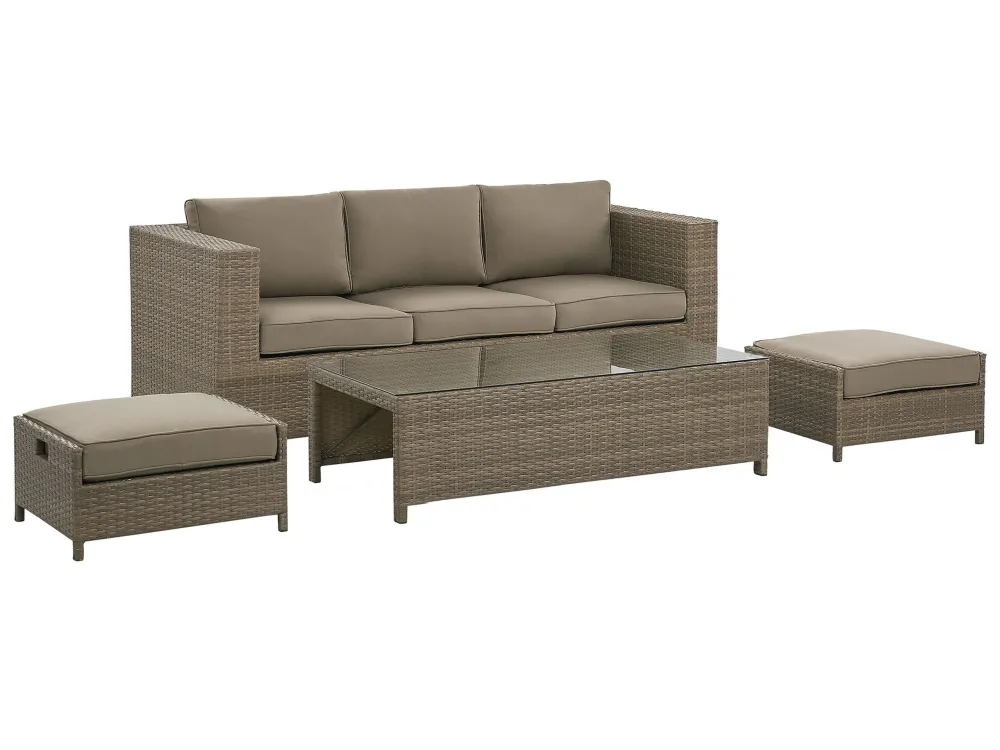 Mobili da Esterno Alluminio Set da giardino BELLUNO Rattan sintetico Marrone