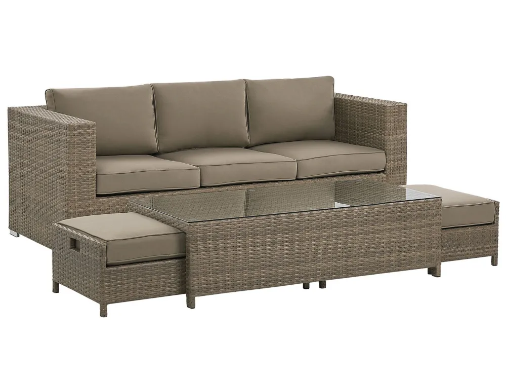 Mobili da Esterno Alluminio Set da giardino BELLUNO Rattan sintetico Marrone