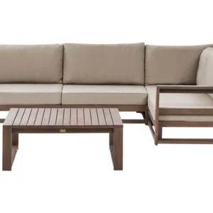 Mobili da Esterno Alluminio Set da giardino TIMOR Legno d'acacia certificato FSC® Legno fosco Sinistra