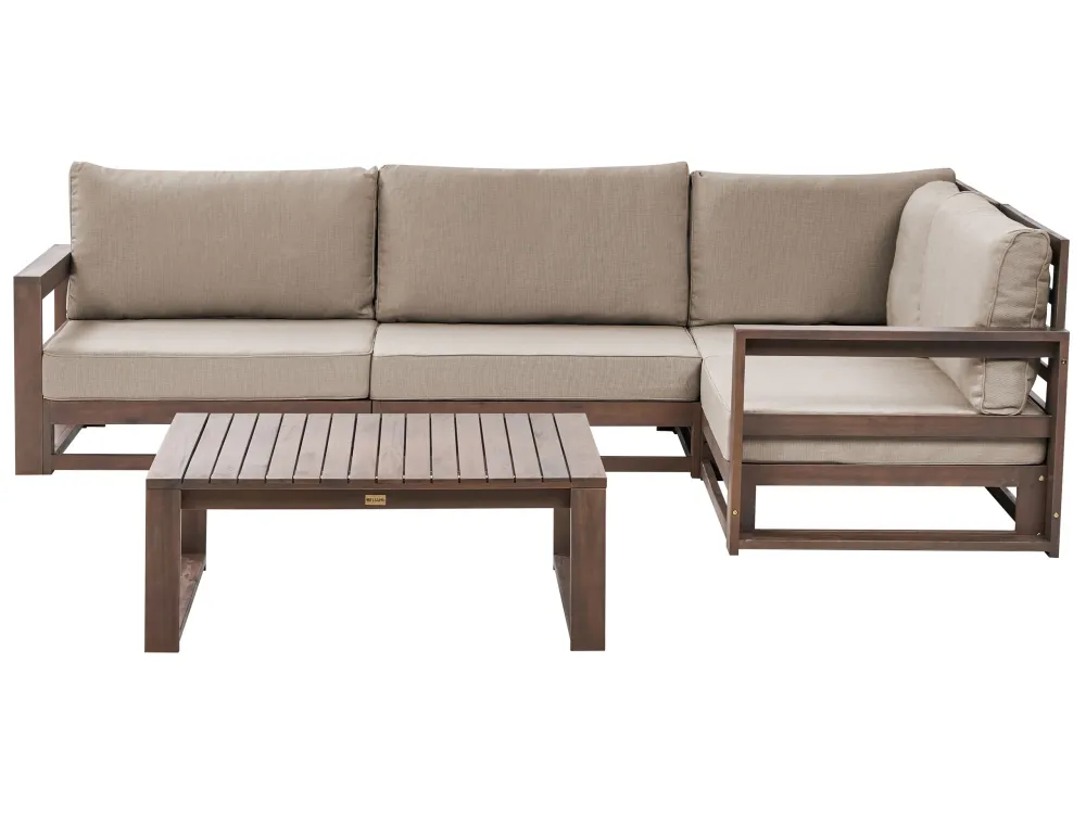 Mobili da Esterno Alluminio Set da giardino TIMOR Legno d'acacia certificato FSC® Legno fosco Sinistra