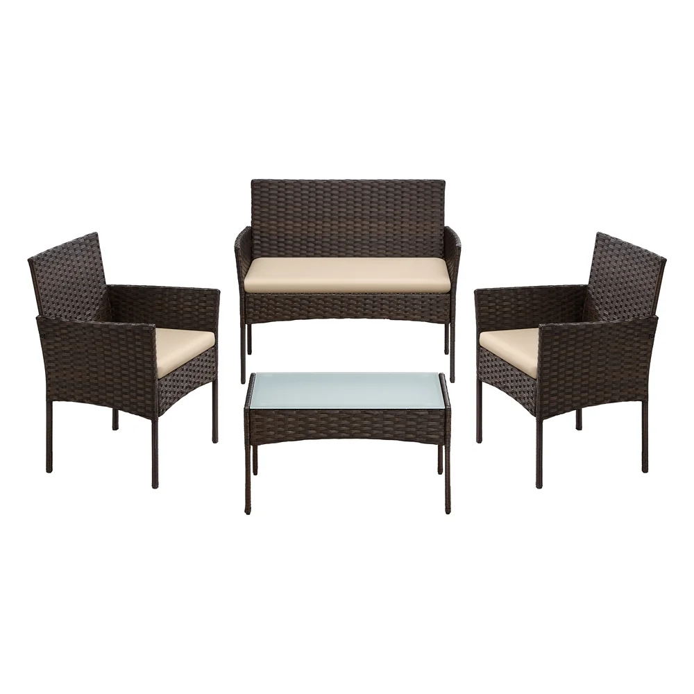 Mobili da Esterno Alluminio Set di Mobili da Giardino Polyrattan