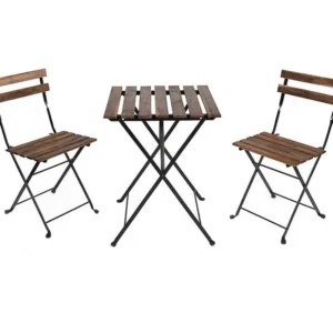 Set Angolare Estosa - Set tavolino e due sedie da balcone pieghevoli Bistrot Bianco