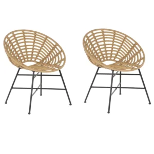 Set Angolare Set 2 Garden Chairs ACERRA PE Rattan Light Brown