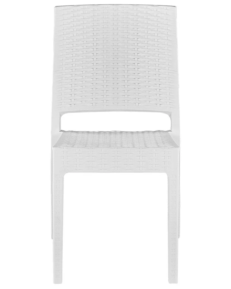 Set Angolare Set 4 Garden Chairs FOSSANO Synthetic Material White
