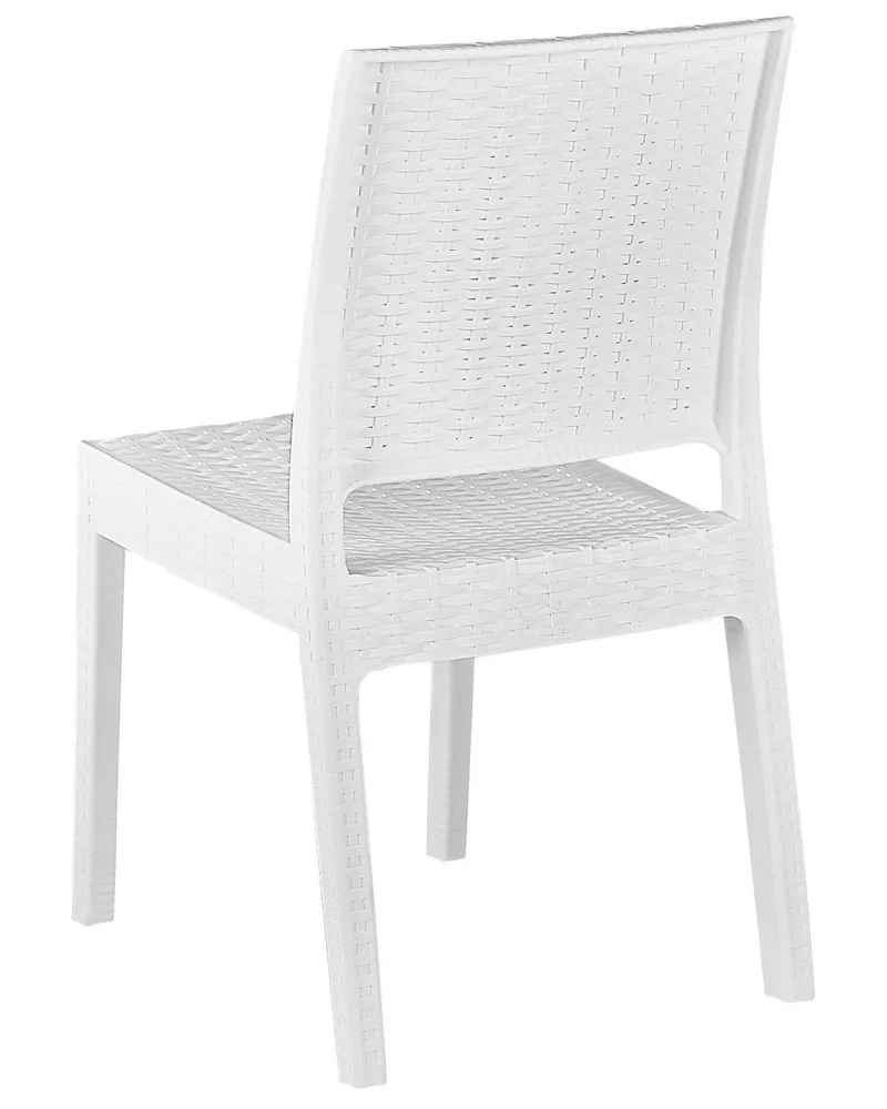Set Angolare Set 4 Garden Chairs FOSSANO Synthetic Material White