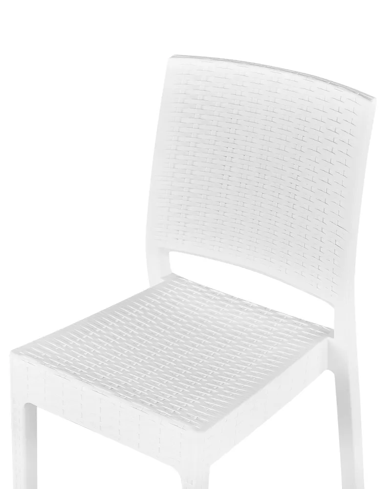 Set Angolare Set 4 Garden Chairs FOSSANO Synthetic Material White