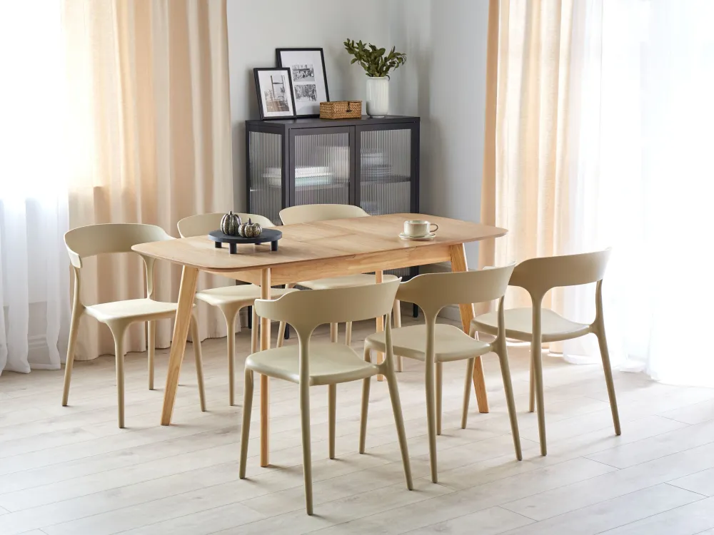 Set Angolare Set 4 Garden Chairs GUBBIO Synthetic Material Sand Camoscio