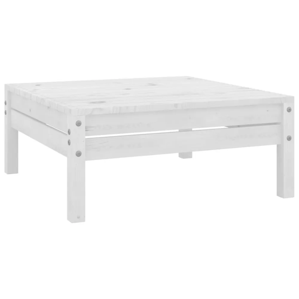 Set Angolare Set Salotto da Giardino 5 pz Legno Massello di Pino Bianco