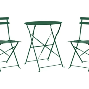 Set da balcone acciaio verde ombroso FIORI - Con Cuscini Inclusi