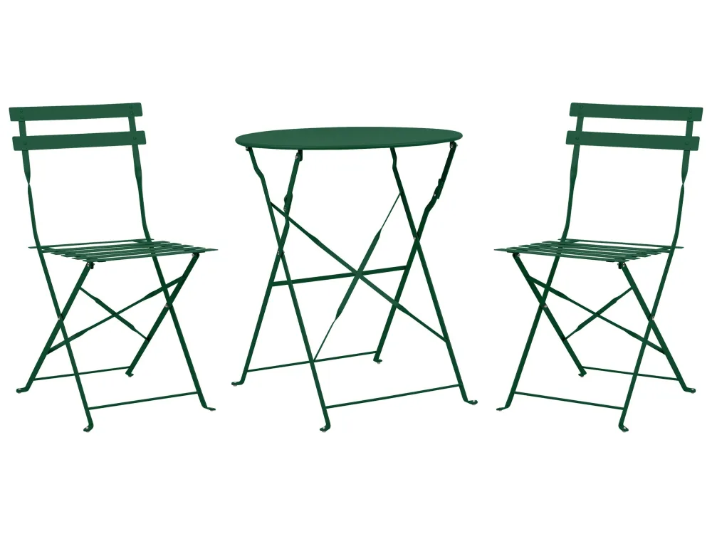 Set da balcone acciaio verde ombroso FIORI - Con Cuscini Inclusi