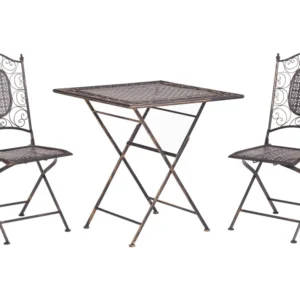 Set da balcone bistro metallo nero BORMIO Materiale Resina Intrecciata
