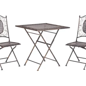 Set da balcone bistro metallo nero BORMIO Alluminio e Tessuto