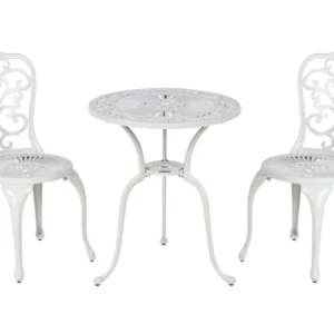 Set da balcone metallo bianco TRIORA/DASCIO con Cuscini Inclusi