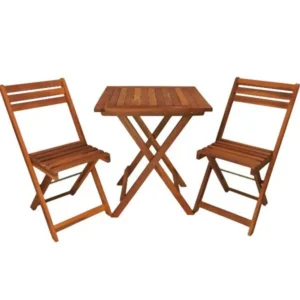 Set da balcone Metra tavolo con 2 sedie marrone set bistrot 10388 per Terrazzo e Cortile