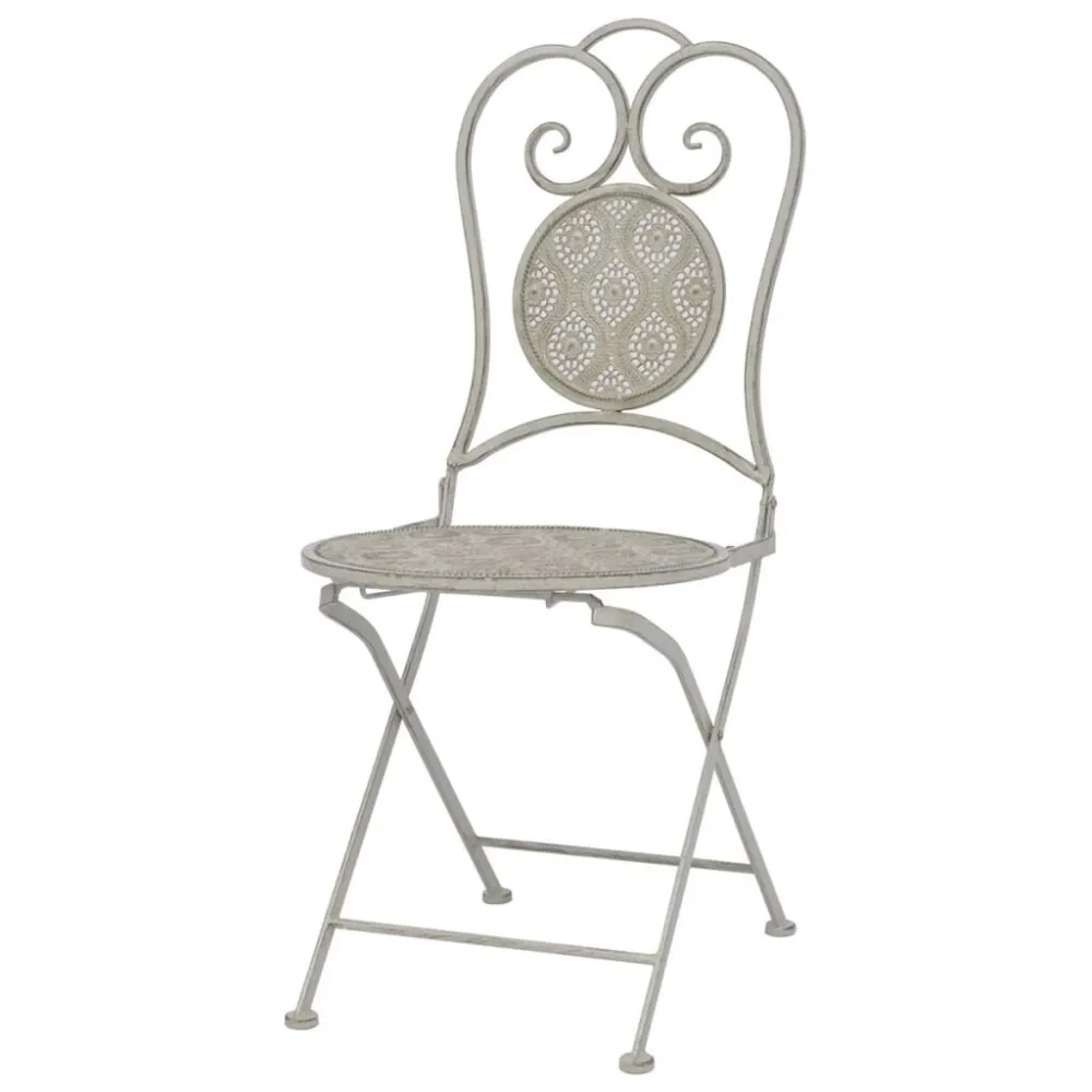 Set da Bistrò 3 pz Acciaio Grigio con Cuscini Inclusi