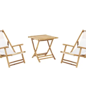Set bistrò legno di bambù palese e bianco sporco ATRANI/MOLISE